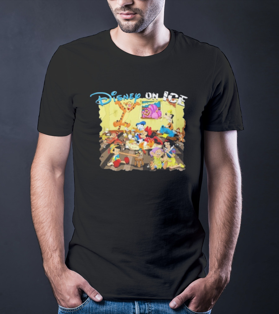 Disney On Ice Characters Tigger Mickey Donald Goofy Pinocchio Cheshire Snow White T-Shirt
