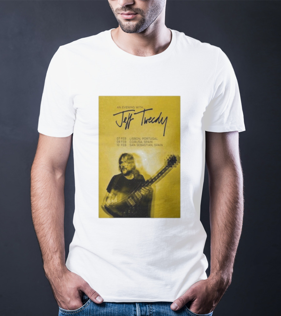 An Evening With Jeff Tweedy Lisbon Coruña San Sebastian 2026 Tour Dates Guitar T-Shirt