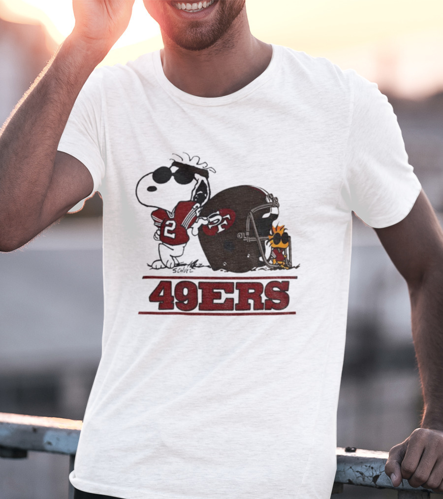 Snoopy Woodstock San Francisco 49ers NFL Football Helmet 2025 T-Shirt