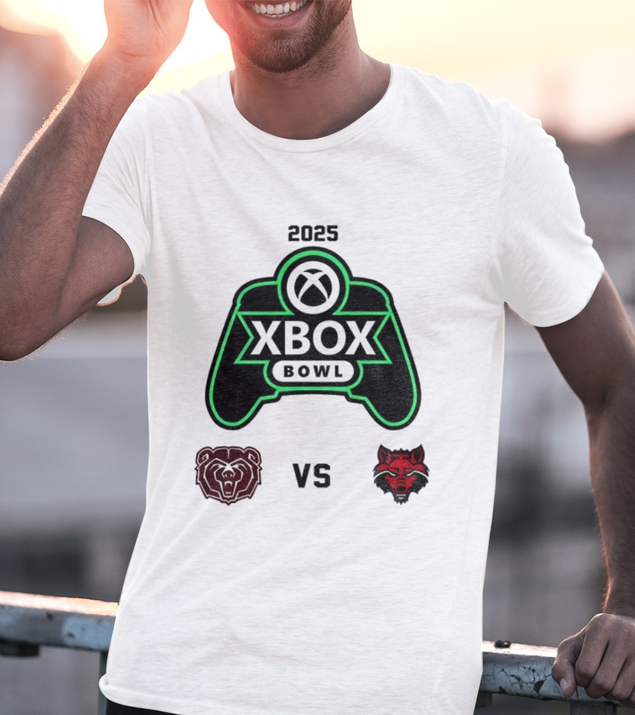 2025 Xbox Bowl Missouri State Bears Vs Arkansas State Red Wolves Showdown T-Shirt