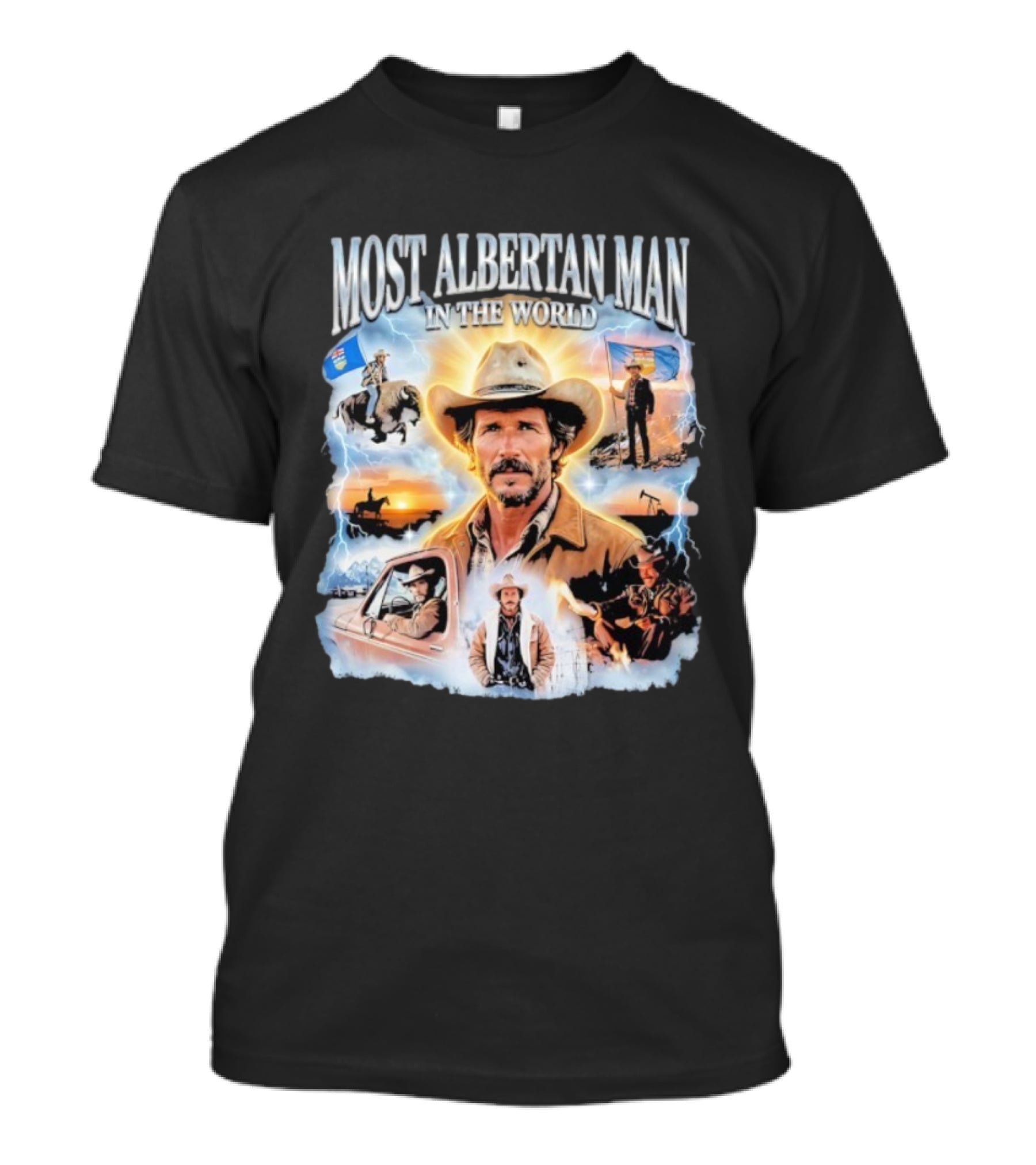 MOST ALBERTAN MAN IN THE WORLD Arthur Morgan Cowboy Adventure Alberta Imagery T-Shirt
