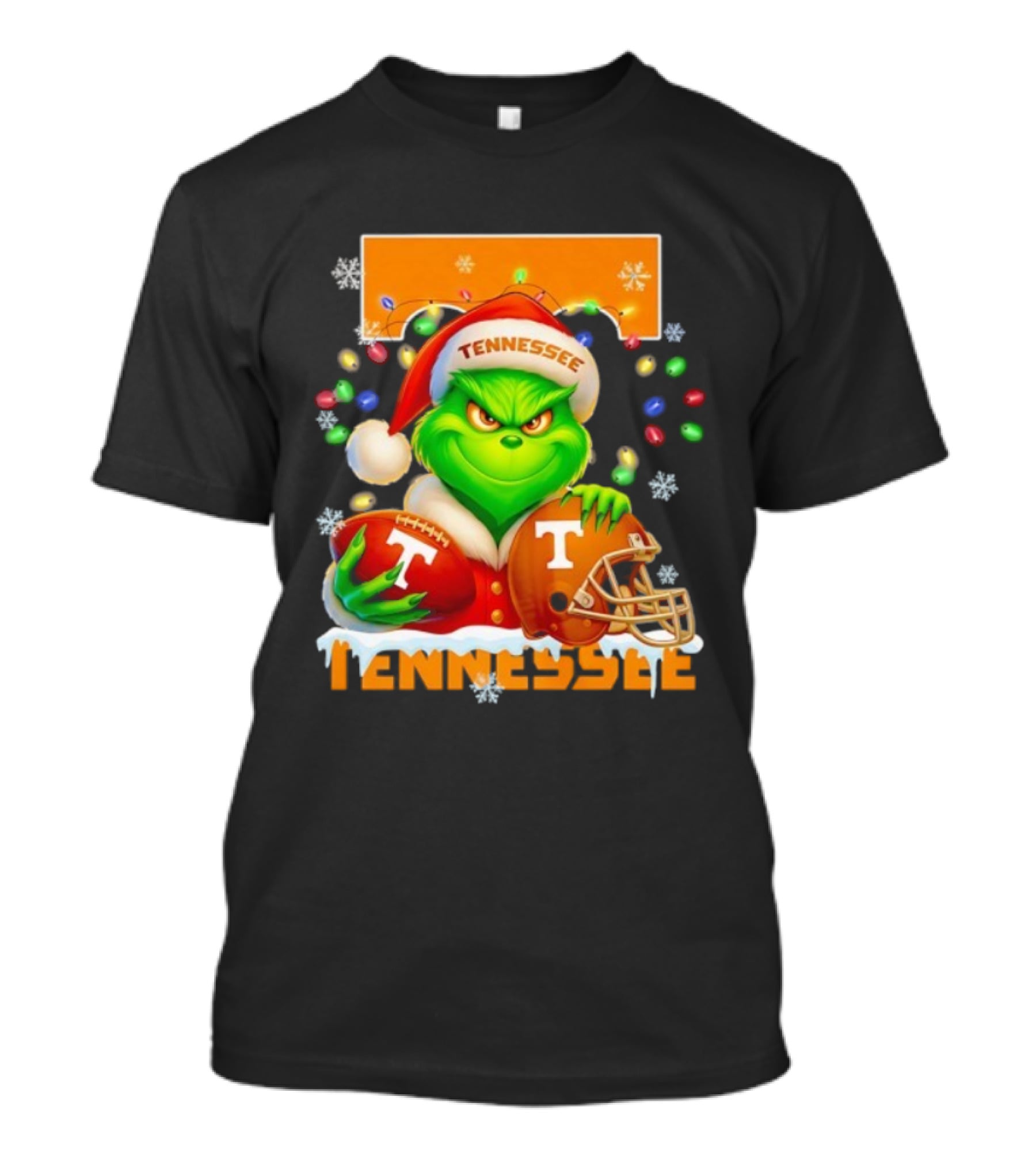 Grinch Tennessee Volunteers Helmet Football Merry Christmas T-Shirt