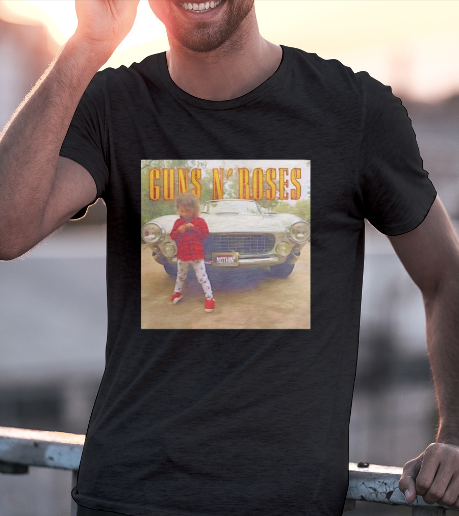 Guns N Roses Nothin’ Child In Front Of Vintage Car T-Shirt