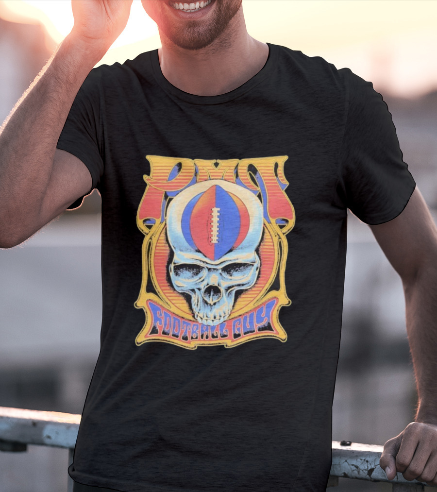 PMT Football Guy Grateful Dead Style Skull Football T-Shirt