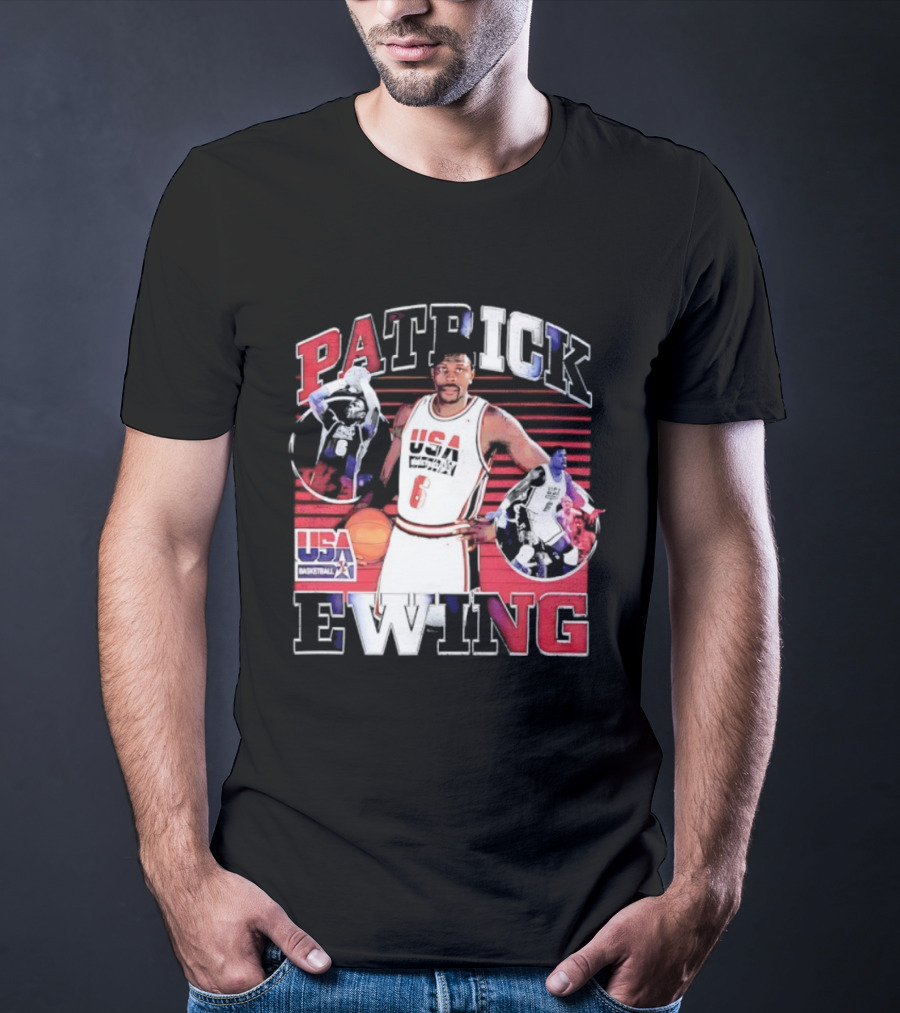 Patrick Ewing USA Basketball Number 6 Vintage Retro Style T-Shirt