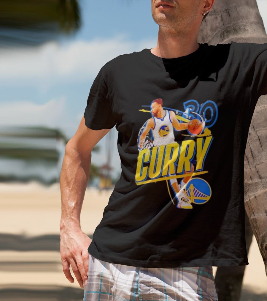 Stephen Curry 30 Golden State Warriors Basketball Icon T-Shirt