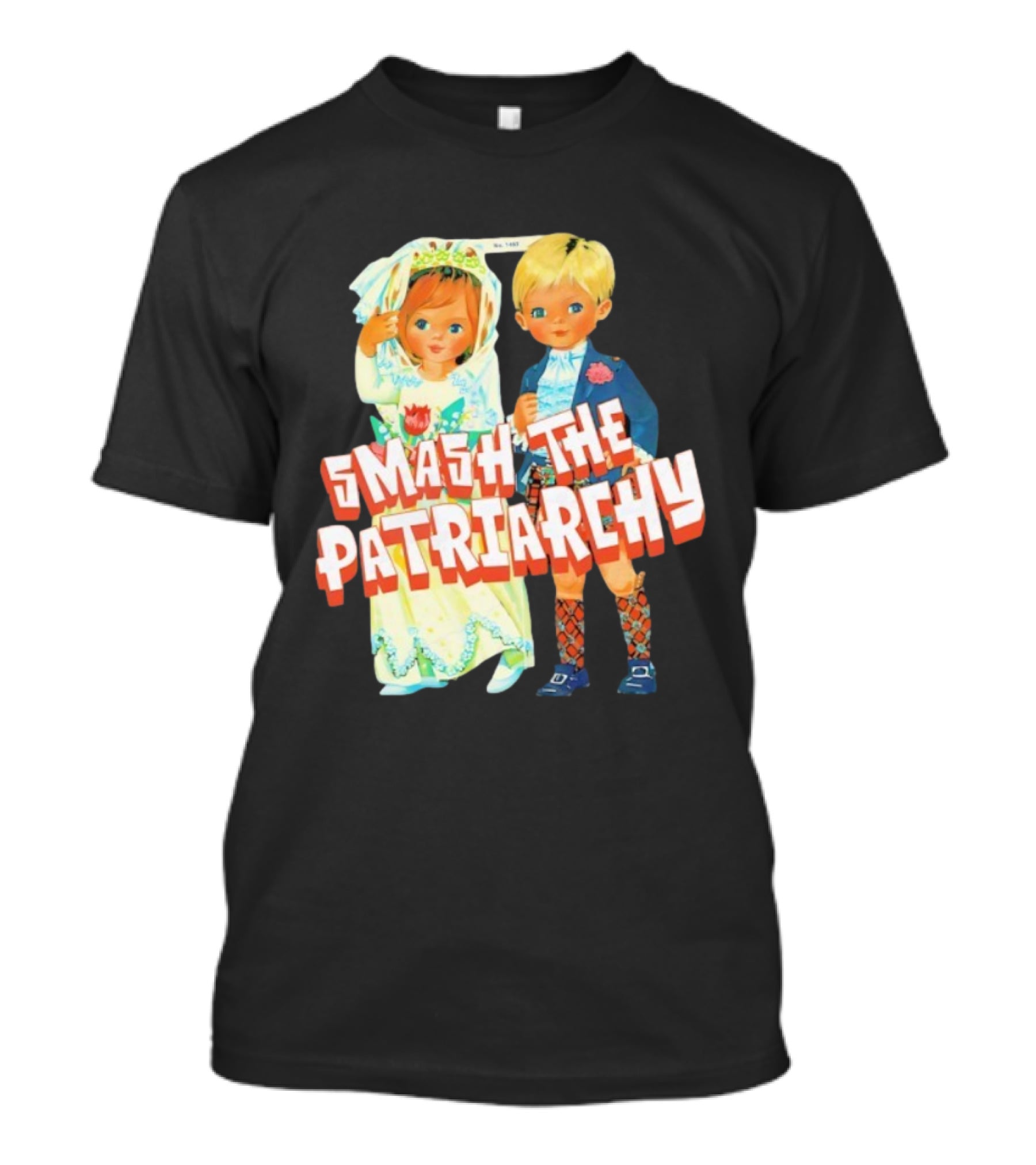 Smash The Patriarchy Vintage Children Illustration T-Shirt