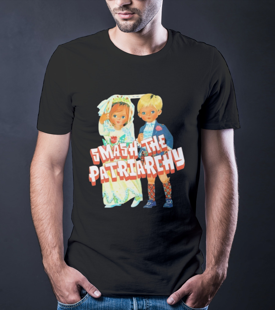 Smash The Patriarchy Vintage Children Illustration T-Shirt