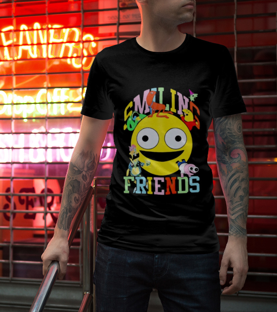 Smiling Friends Colorful Characters With Large Yellow Smile Face T-Shirt