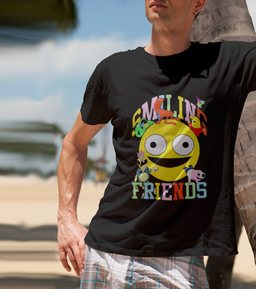 Smiling Friends Colorful Characters With Large Yellow Smile Face T-Shirt