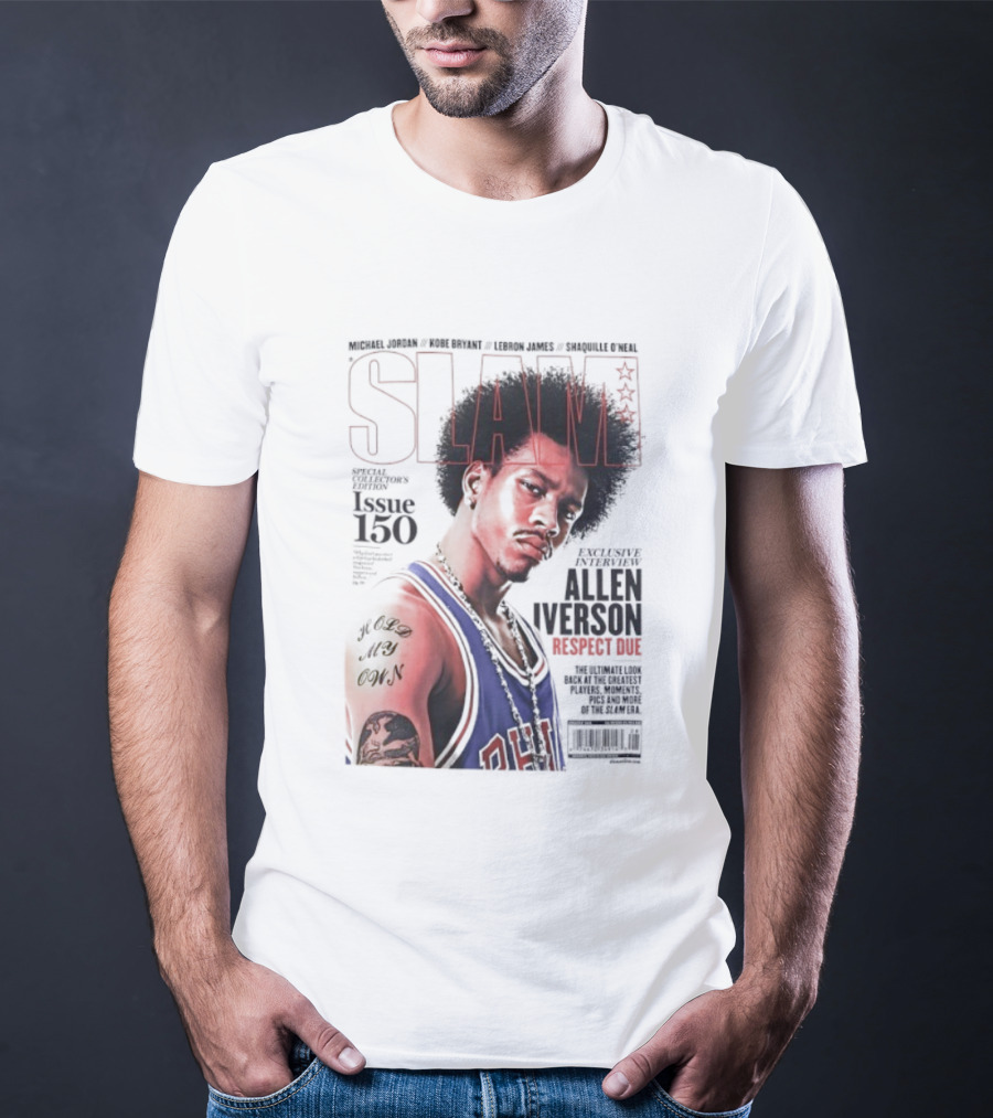 SLAM Magazine Allen Iverson Philadelphia 76ers Respect Due Issue 150 Retro Basketball Legend T-Shirt
