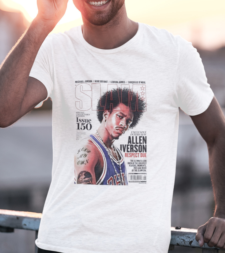 SLAM Magazine Allen Iverson Philadelphia 76ers Respect Due Issue 150 Retro Basketball Legend T-Shirt
