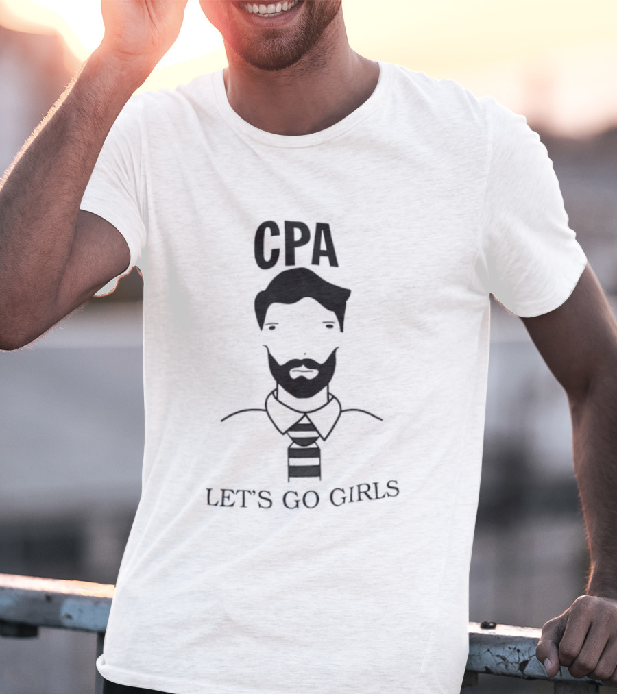 CPA Let's Go Girls Accountant Humor Face Icon T-Shirt