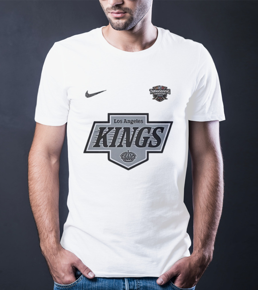 Thanksgiving 2023 Los Angeles Kings Hockey Black Nike Retro Style T-Shirt