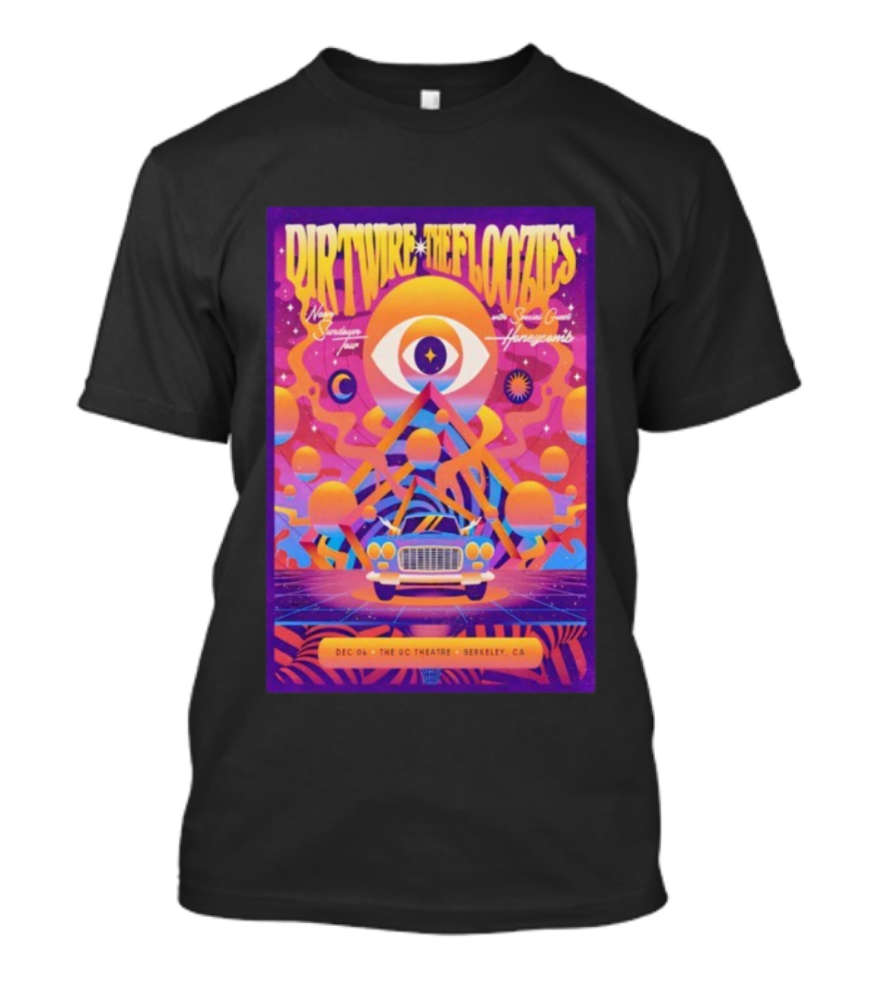 Dirtwire The Floozies UC Theatre Berkeley California December 6th 2025 Surreal Dream Tour Cosmic Vibrations Honeycomb T-Shirt