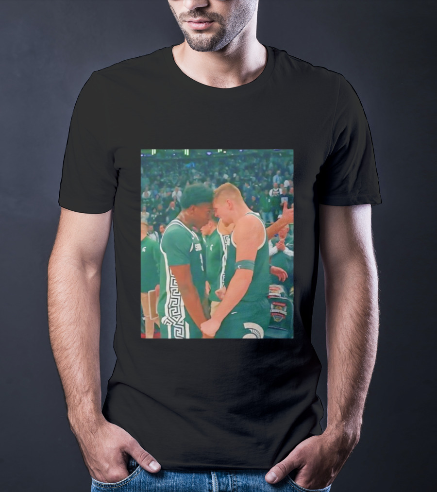 Michigan State Spartans Basketball Forehead To Forehead Team Unity T-Shirt