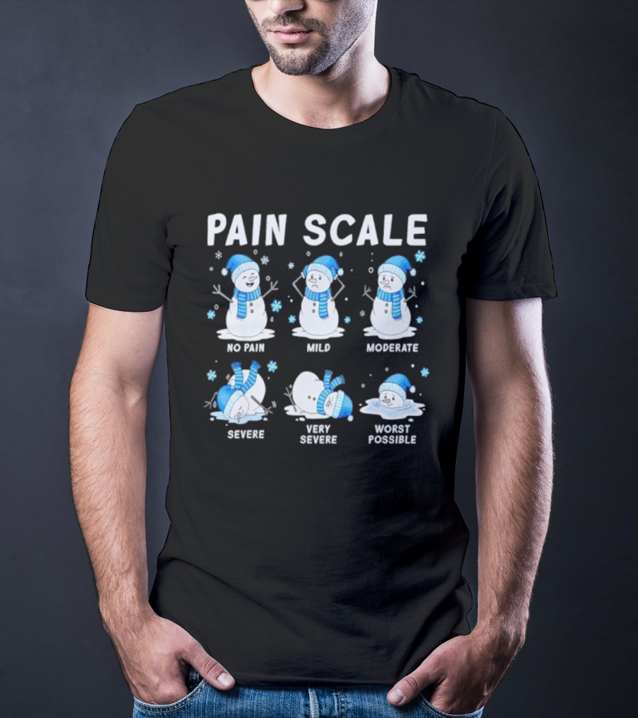Pain Scale Snowman Nurse Christmas Xmas Snow Severe Very Severe Worst Possible Holiday Pajamas T-Shirt