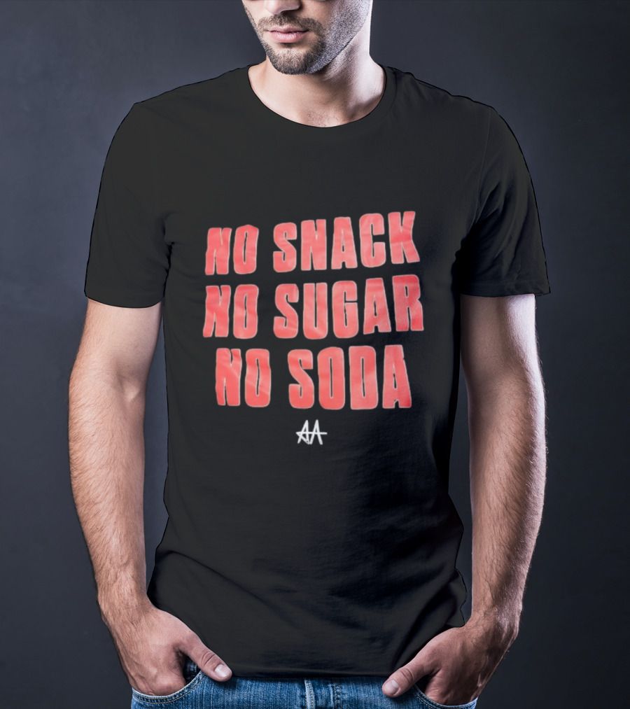 No Snack No Sugar No Soda Red Gradient Text T-Shirt