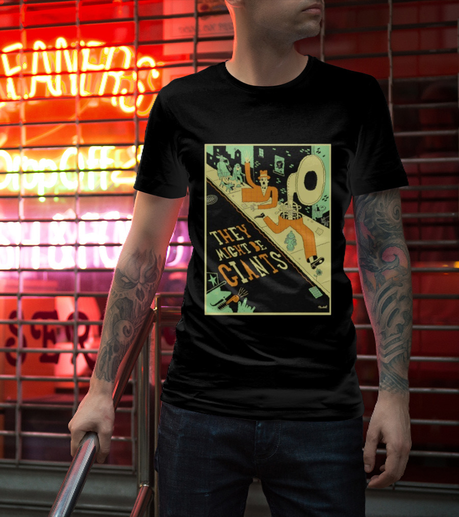 They Might Be Giants Comic Style Tuba Man Illustration T-Shirt