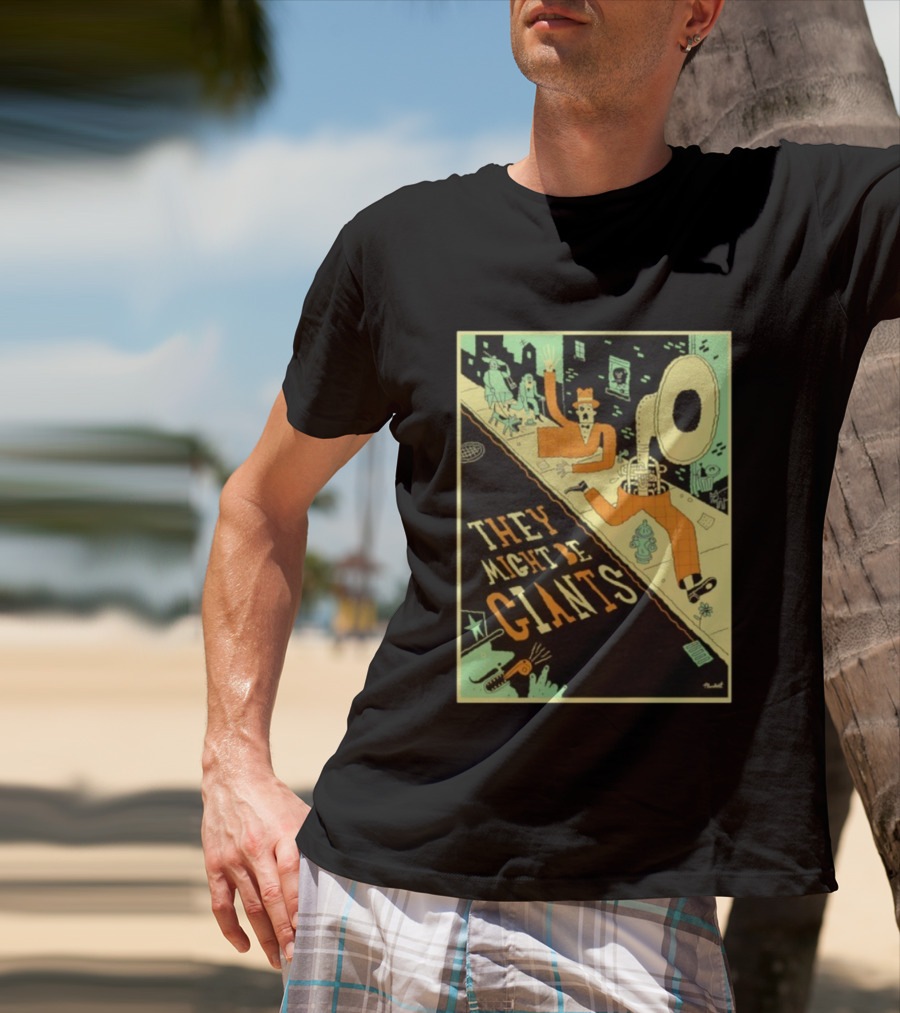 They Might Be Giants Comic Style Tuba Man Illustration T-Shirt