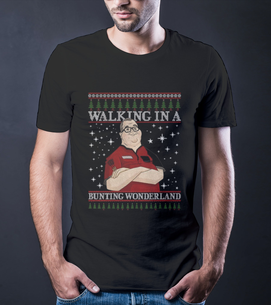 Walking In A Bunting Wonderland Christmas Funny Holiday T-Shirt