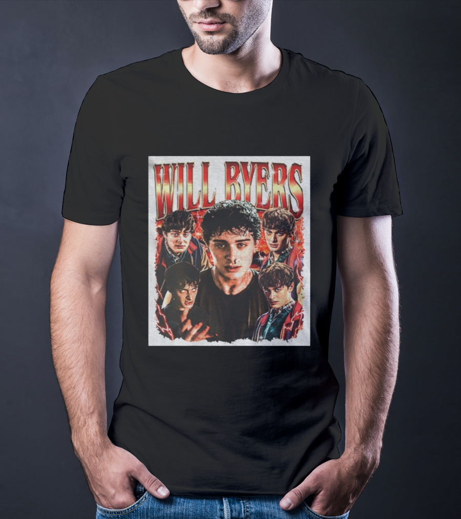 Will Byers Stranger Things Character Montage Upside Down Theme T-Shirt