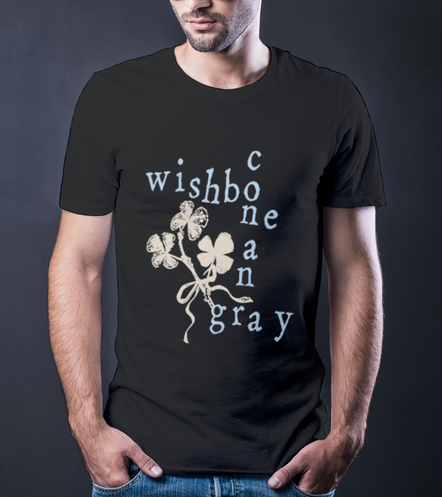 Wishbone Conan Gray Four-Leaf Clover Ribbon T-Shirt