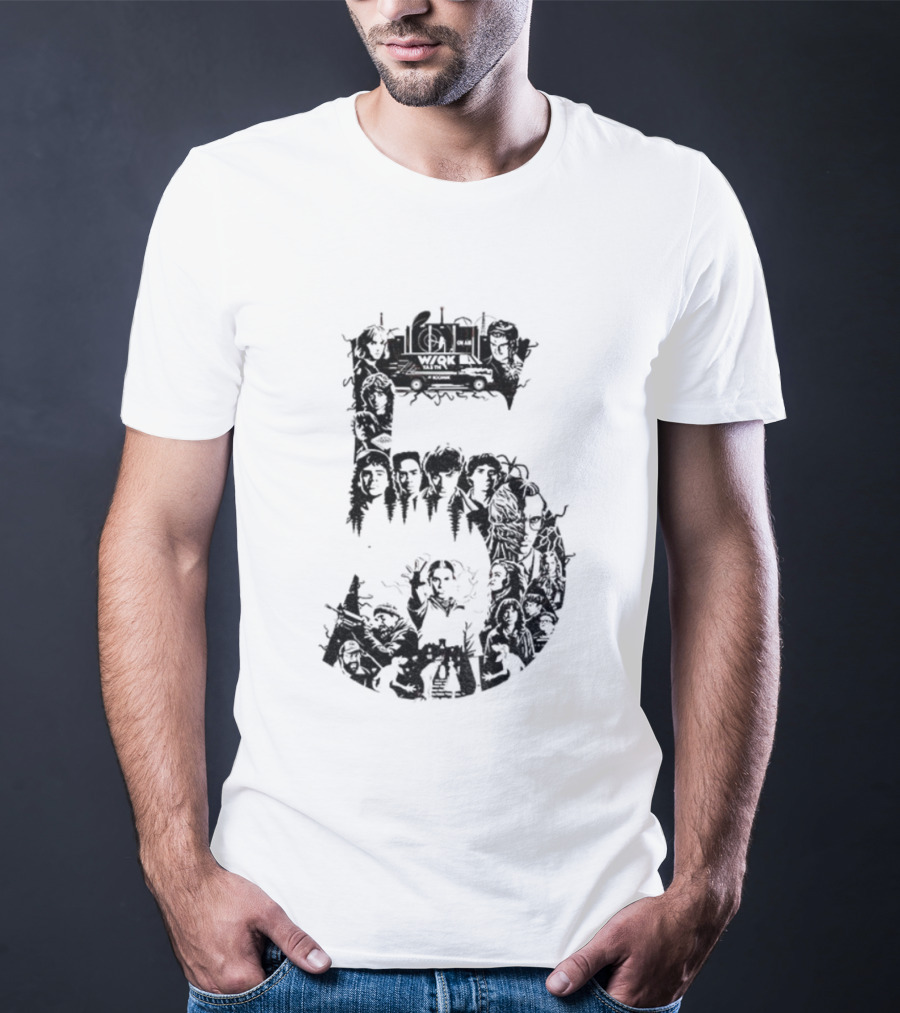 Stranger Things Season 5 Countdown Christmas Holiday WIQK Celebration T-Shirt