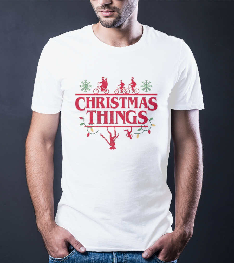 Christmas Things Upside Down Merry Stranger Christmas 2025 T-Shirt