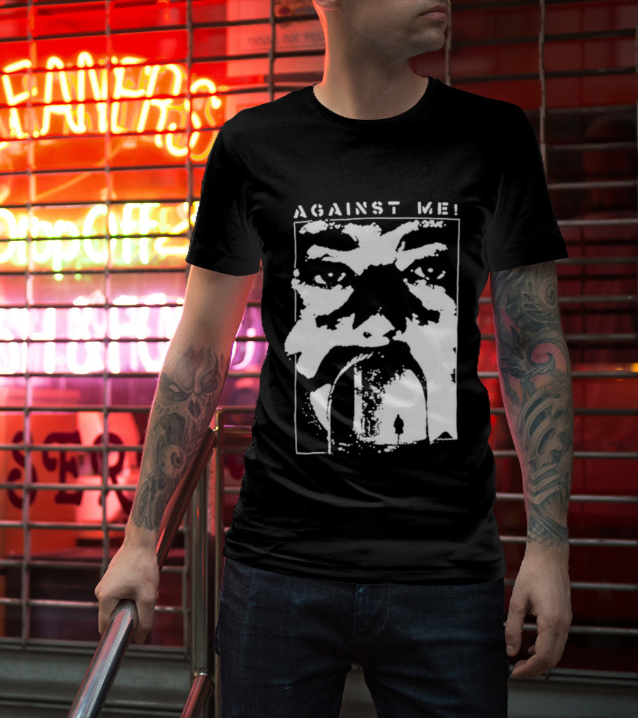 Against Me! Mouth Tunnel Face Design T-Shirt