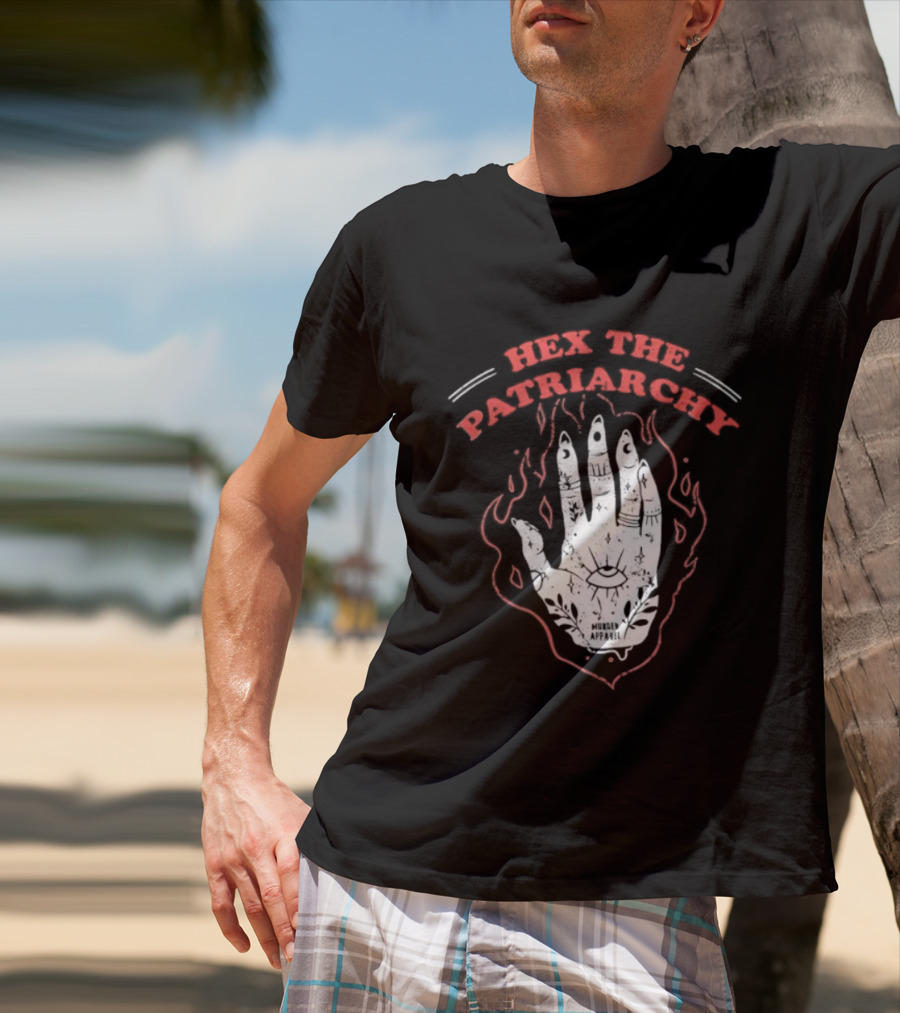 Hex The Patriarchy Hand Symbol With Mystical Flames T-Shirt