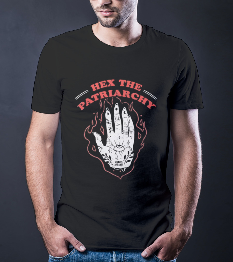Hex The Patriarchy Hand Symbol With Mystical Flames T-Shirt