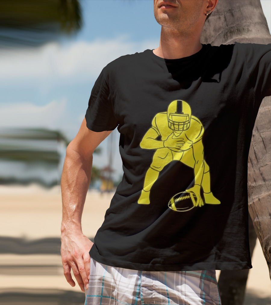 Matthew Staffords Daughter Yellow Football Player Silhouette T-Shirt