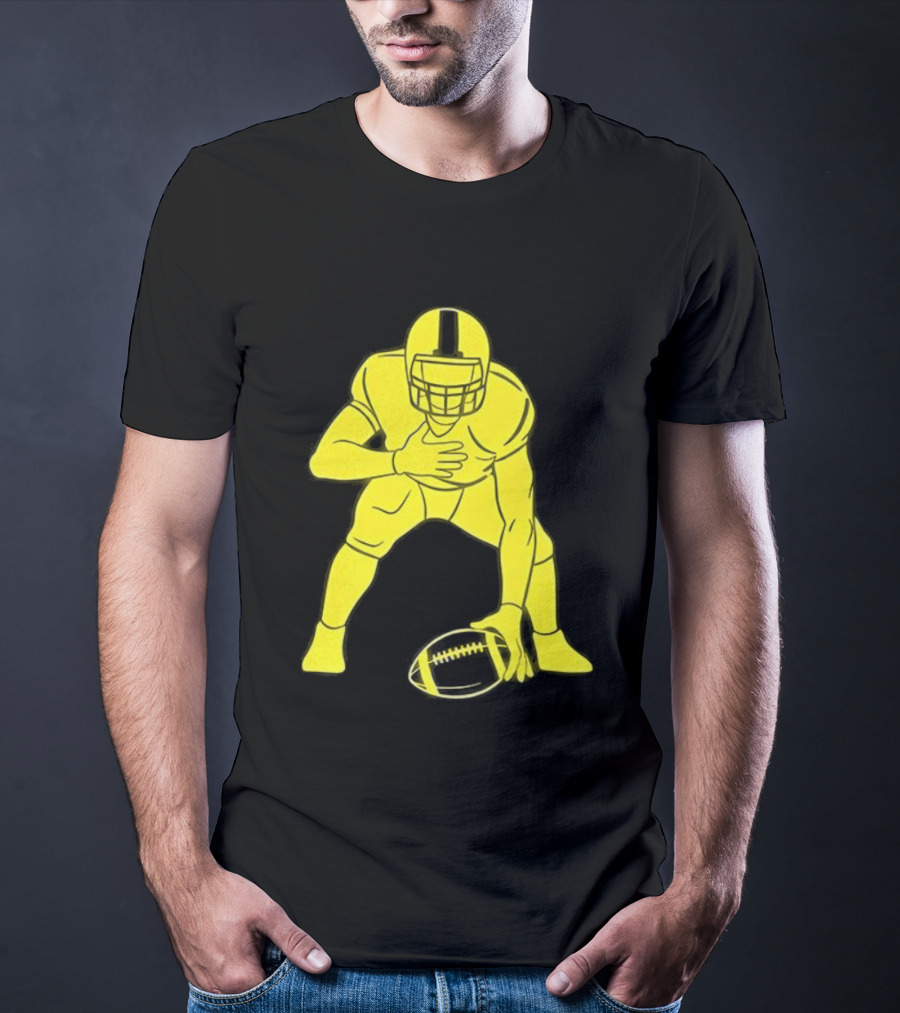 Matthew Staffords Daughter Yellow Football Player Silhouette T-Shirt