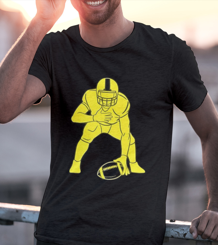 Matthew Staffords Daughter Yellow Football Player Silhouette T-Shirt