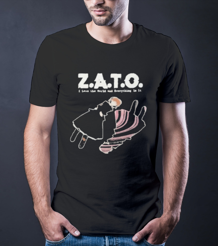 ZATO I Love The World And Everything In It Floating Figure Retro Style T-Shirt