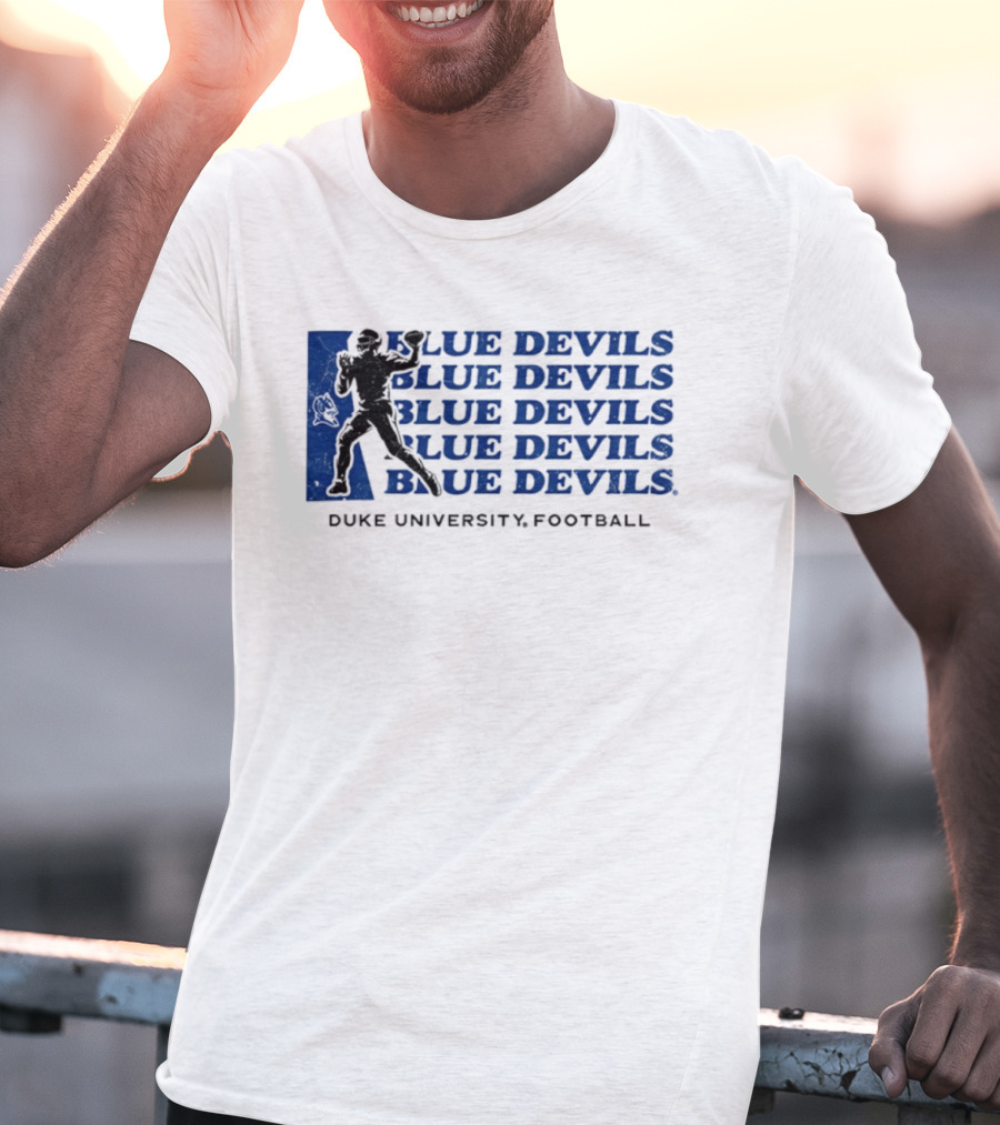 Duke Blue Devils Football Silhouette Duke University Blue Devils T-Shirt