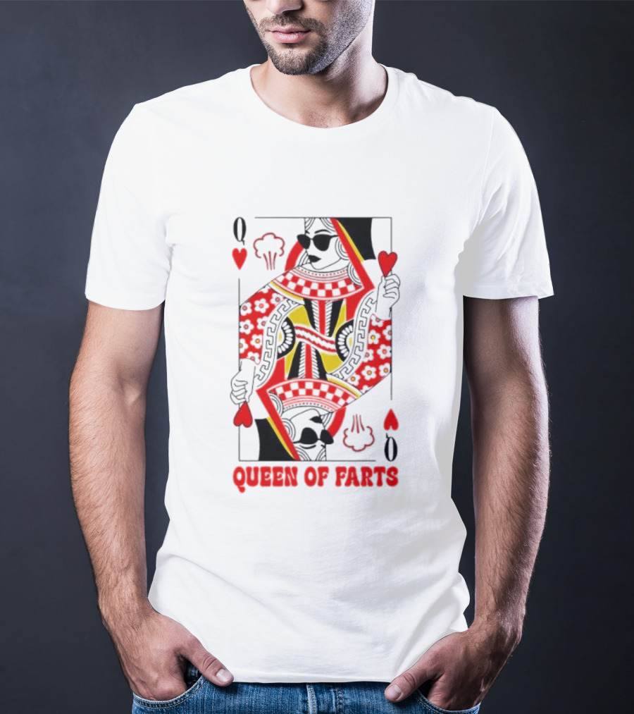 Queen Of Hearts Farts Playing Card Novelty T-Shirt