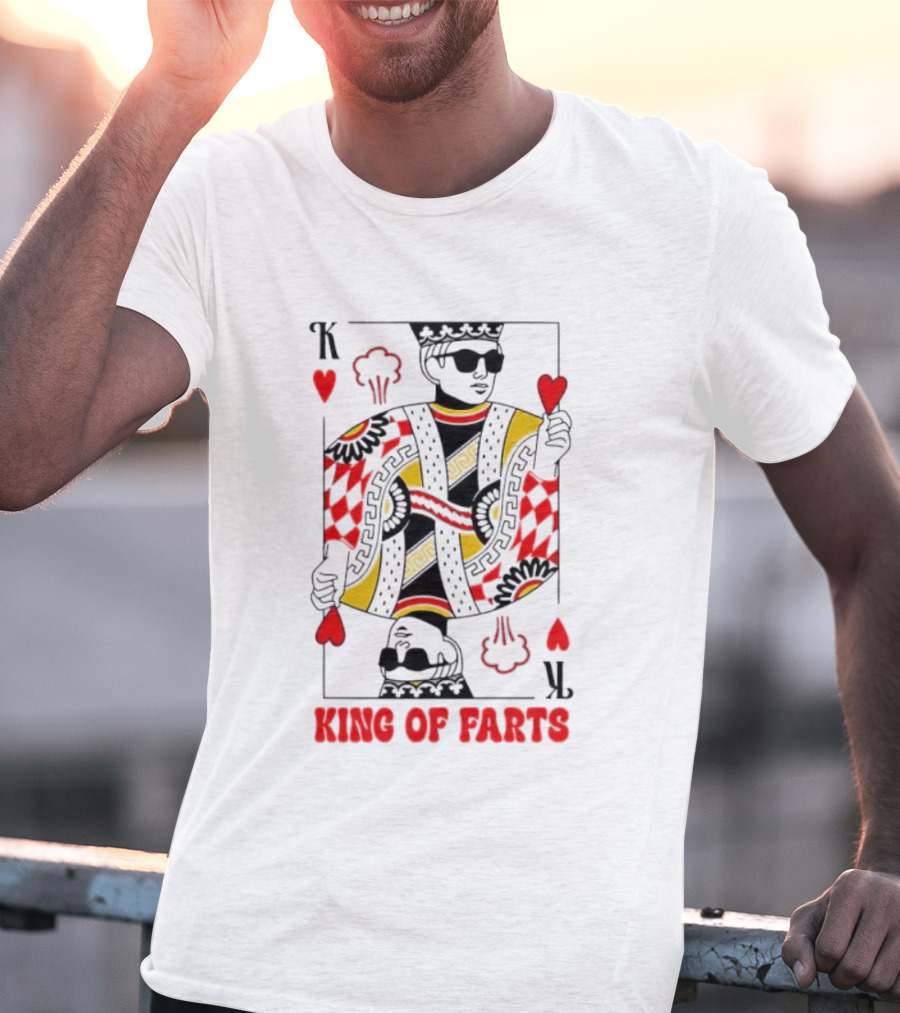 King Of Farts Playing Card Hearts K Graphic Fun Parody T-Shirt