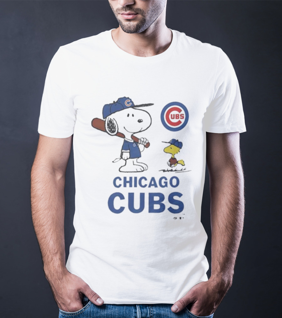 Peanuts Snoopy Woodstock Chicago Cubs Toddler Baseball C Cap T-Shirt
