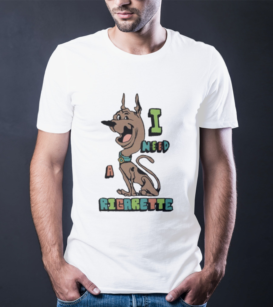 Scooby-Doo I Need A Cigarette Funny Cartoon T-Shirt