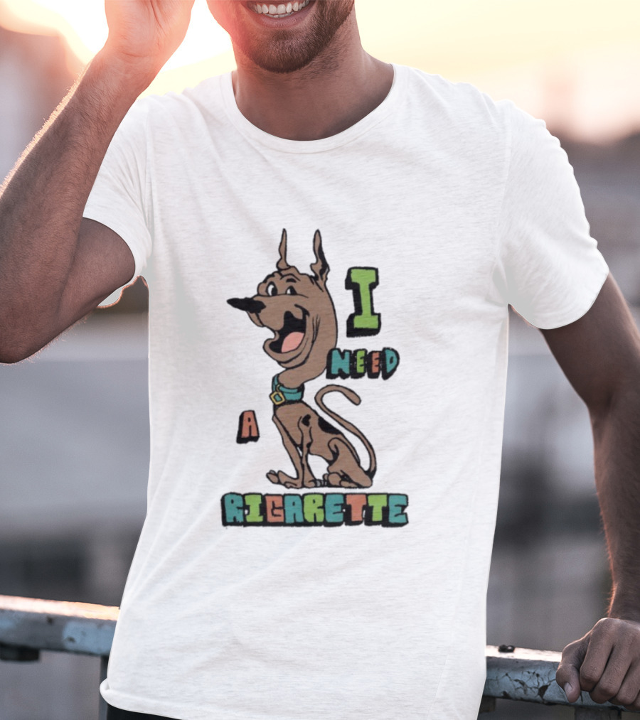 Scooby-Doo I Need A Cigarette Funny Cartoon T-Shirt