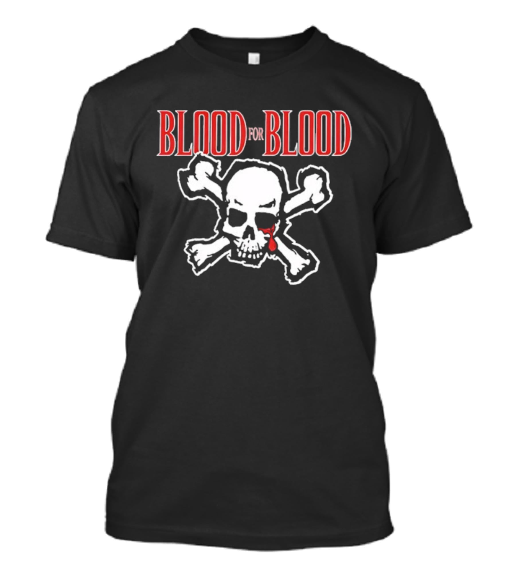 Blood For Blood Skull And Crossbones With Red Accent T-Shirt