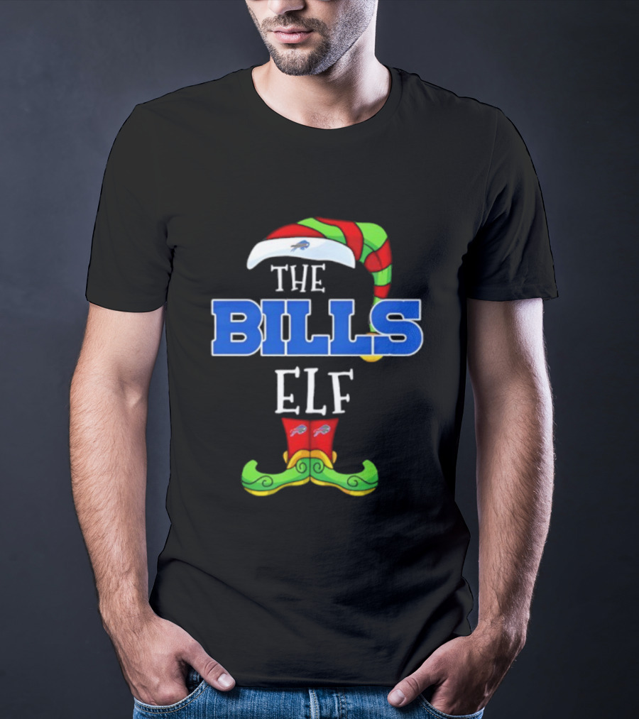 Buffalo Bills Christmas Elf Hat And Boots Holiday Fan Gear T-Shirt