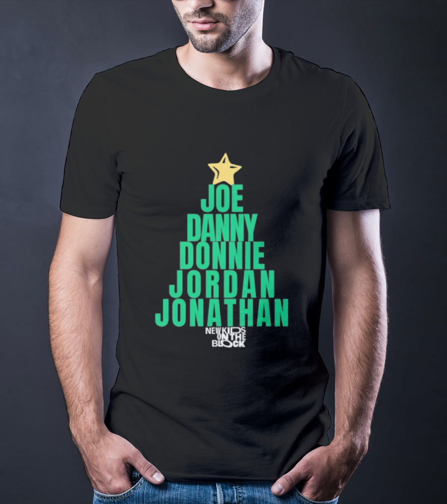 Joe Danny Donnie Jordan Jonathan Christmas Tree New Kids On The Block T-Shirt