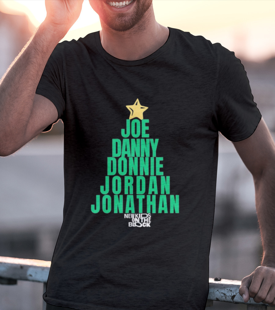 Joe Danny Donnie Jordan Jonathan Christmas Tree New Kids On The Block T-Shirt