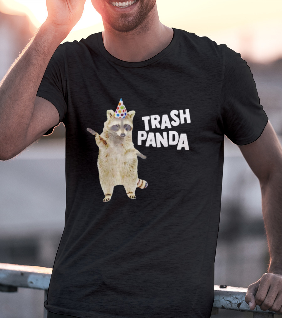 Trash Panda Raccoon Birthday Hat Fun T-Shirt