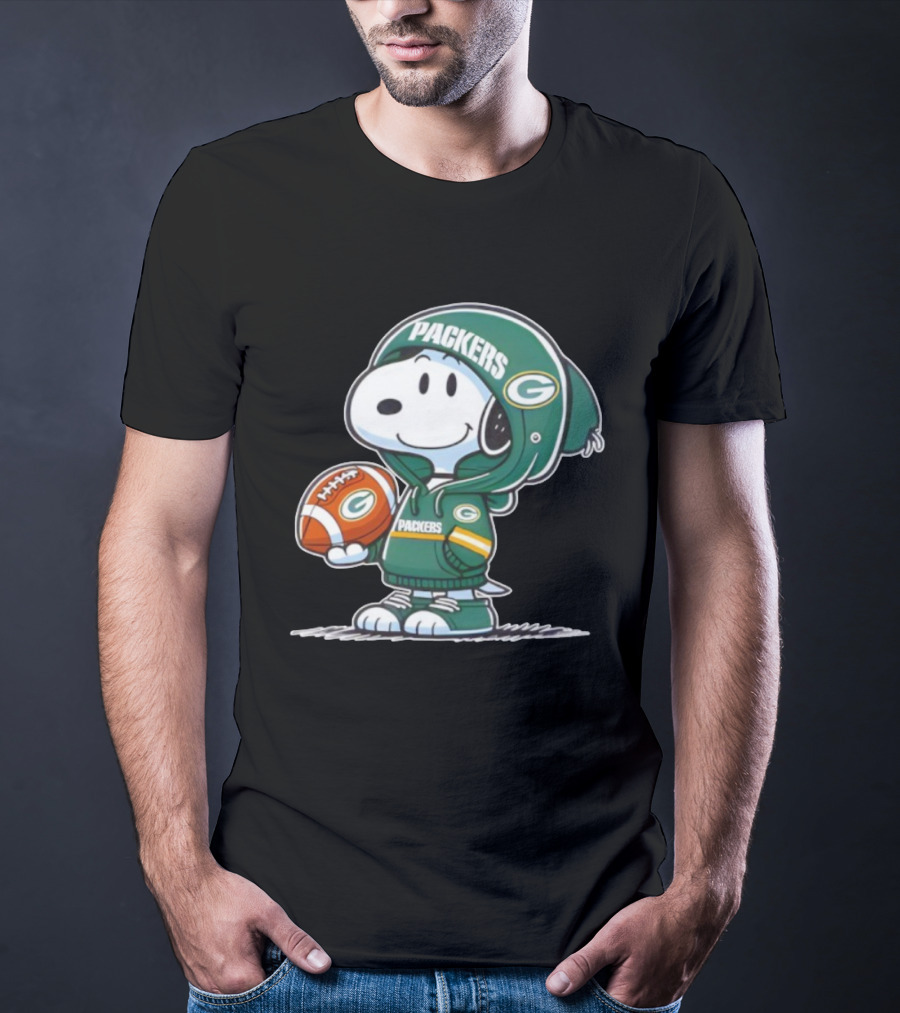 Snoopy Packers Football Green Bay Fan Swea Football T-Shirt