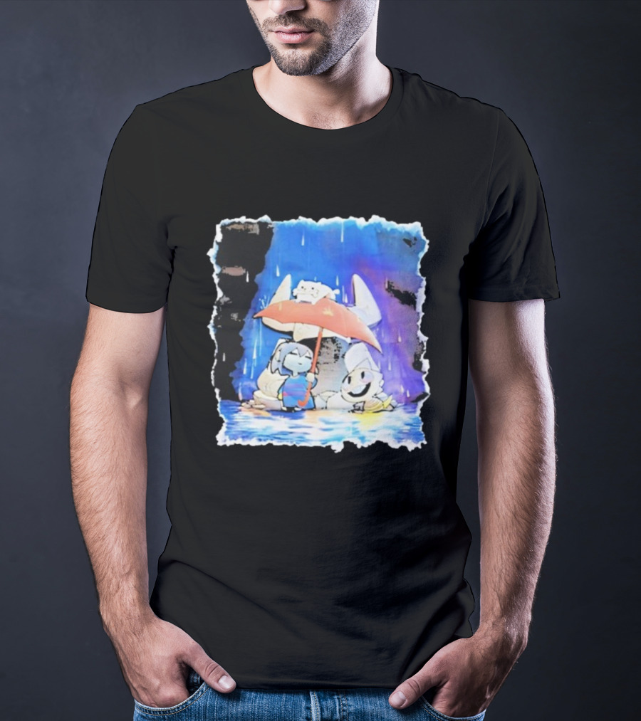 Undertale Sans And Chocobo Crossover Rainy Day Scene T-Shirt
