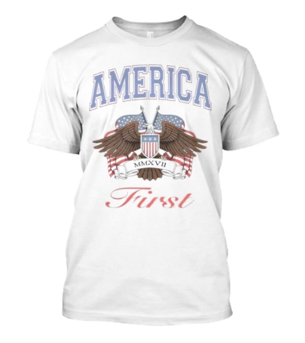 America First Vintage Eagle MAGA Patriotic Design T-Shirt